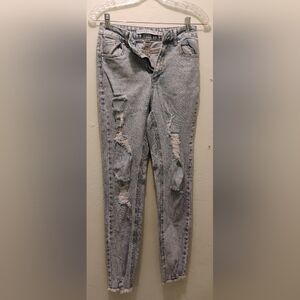 Tinseltown Distressed Gray Women's Jeans